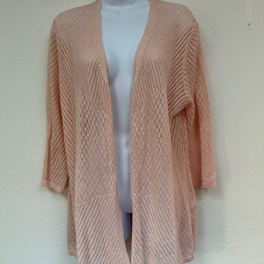 NWT westport Dressbarn light pink knit cardigan XL